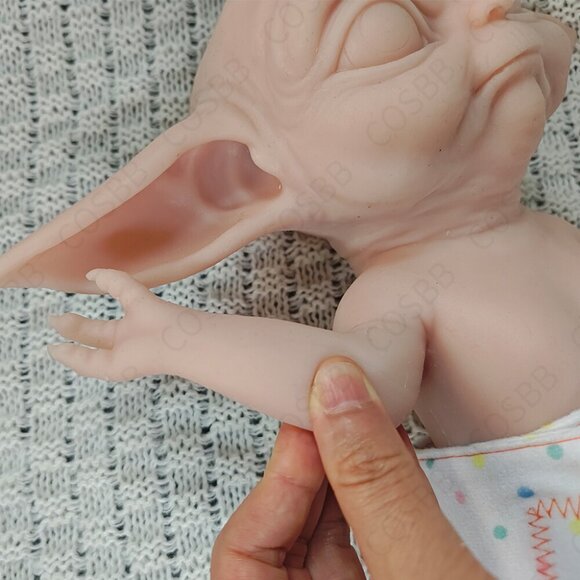 34cm Cute Elf Doll Adorable Platinum Silicone Reborn Baby Girl Doll ​Unpainted - Picture 8 of 13